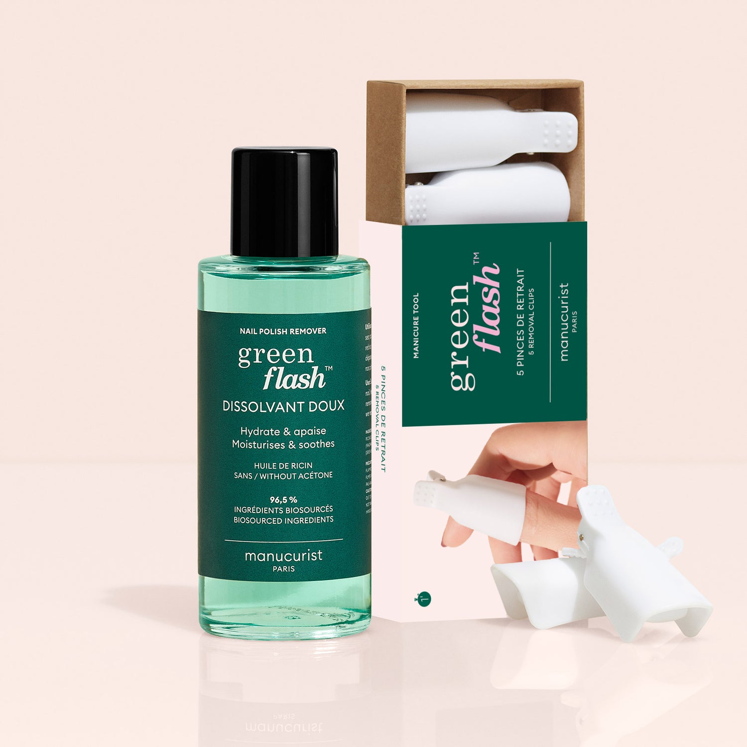 Duo Solvente Delicato Green Flash &amp; Pinze togli smalto